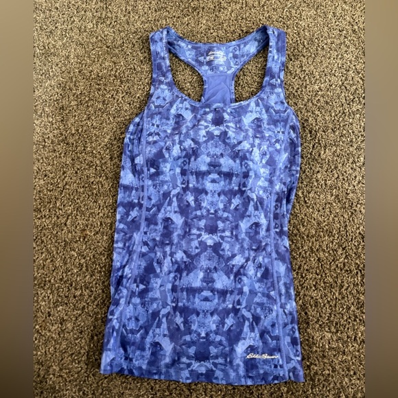 Eddie Bauer Women's Patterned Blue Tank Top - Picture 1 of 3
